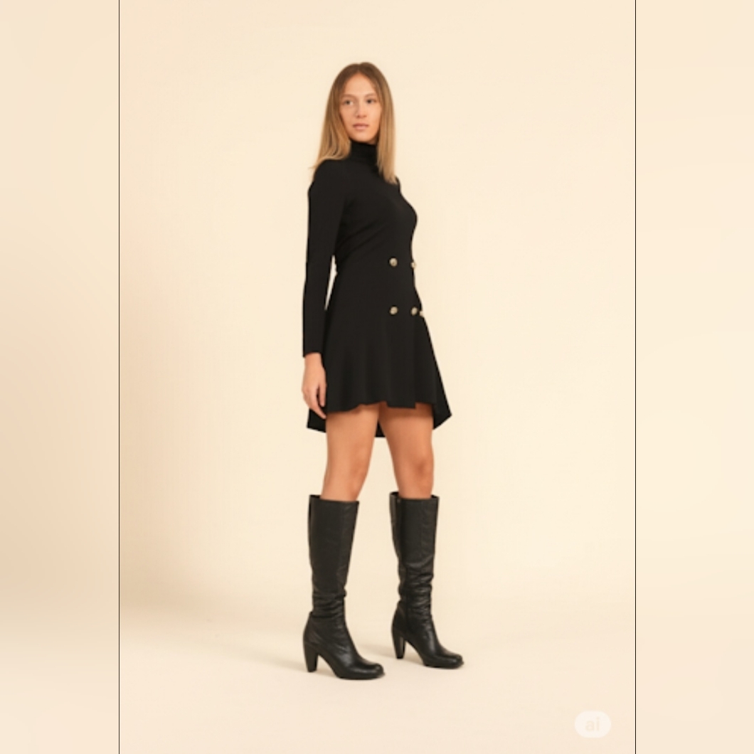 Italian Leather Knee High Square Toe Boots